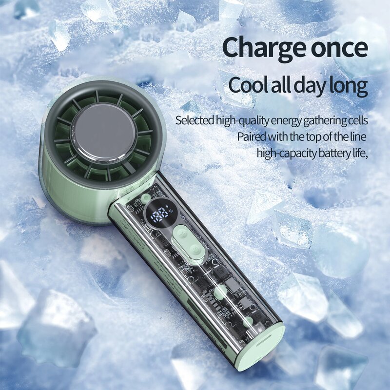 Portable USB Fan Manufacturer - OEM 3000mAh Battery Air Cooling Handheld Mini Digital Display Desktop