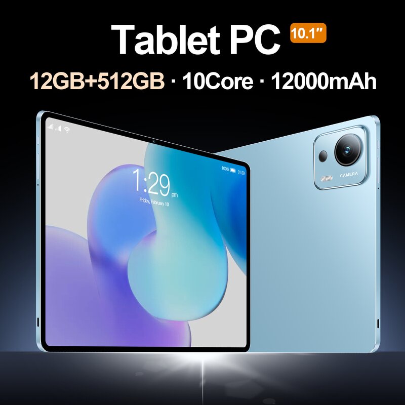 Global Version Tablet Supplier - OEM New A29 10.1Inch 16GB Ram 1024GB Rom 12000mAh Android 15 GSM Dual SIM