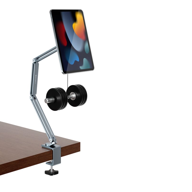 Cantilever Tablet Stand Factory - OEM 2024 Portable 3 Section 360 Degree Rotating Aluminum Lazy Desktop