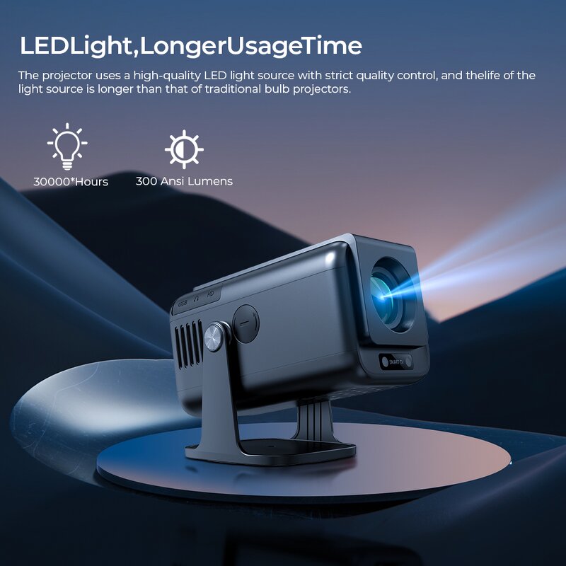 Smart Pocket Projector Manufacturer - OEM HY500Max Full HD 1080P Wifi 4K TV Android 13 1920*1080 Resolution