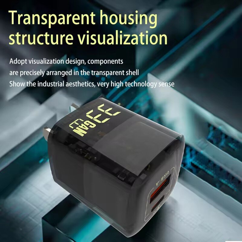 Gallium Nitride Charger Manufacturer - OEM E-commerce Hot Sale Transparent PD33W for Iphone Android