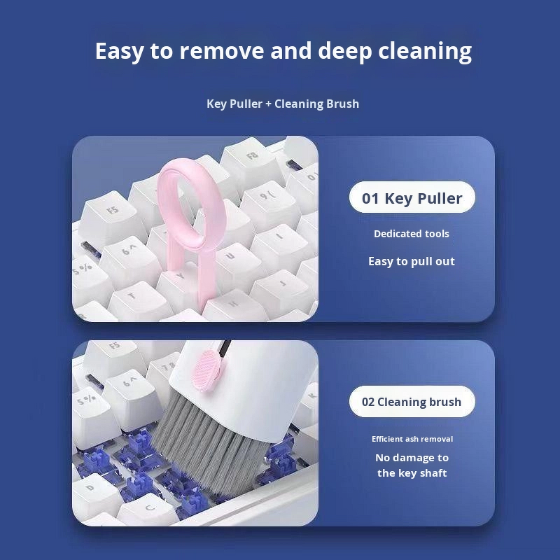 Multifunctional PVC Cleaning Kit Supplier - OEM 7-in-1 Hand Design for Airpods Pro Screen Laptop Phone