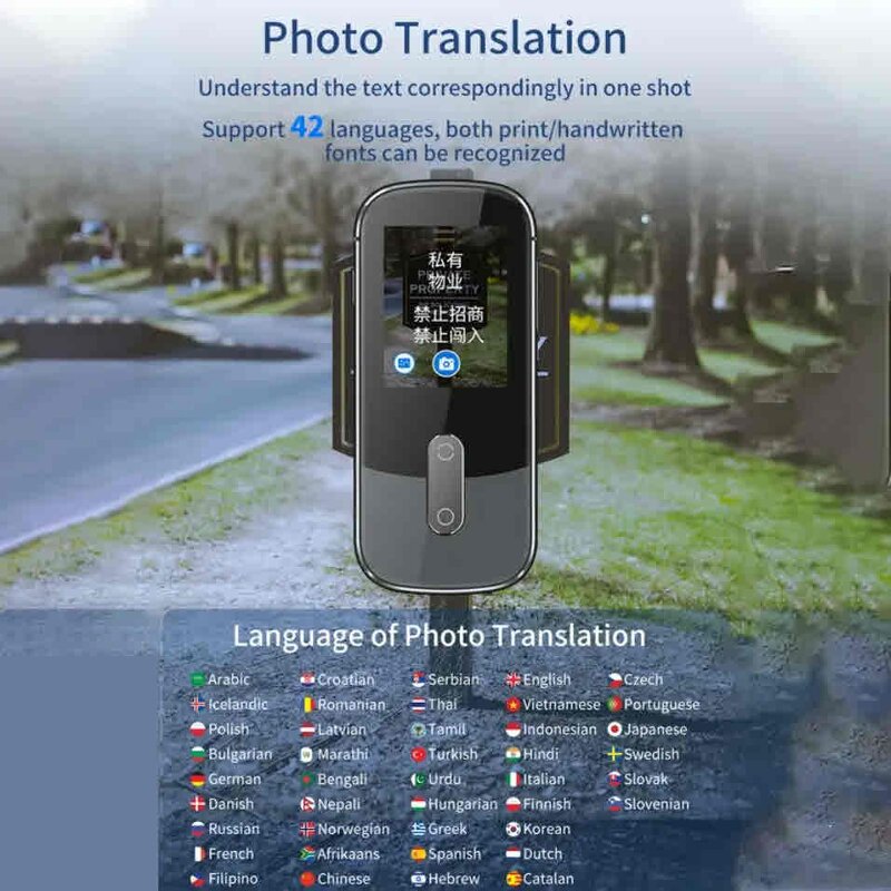 AI Voice Translator Factory - OEM W9 Intelligent IPS Screen Touch Control Instant Voice Broadcast