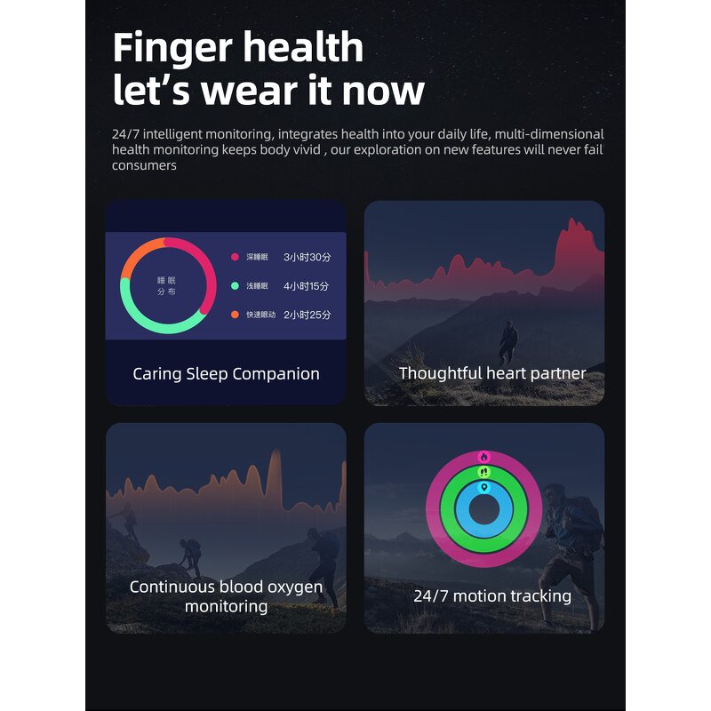 Smart Ring Factory - OEM HR19 with Charging Compartment Depth Waterproof High-preformance