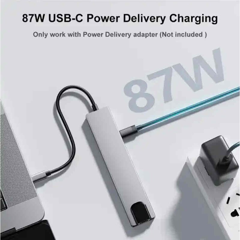 USB Type C Hub Manufacturer - OEM 8 in 1 Multi Function Adapter for MacBook Pro Windows Laptops