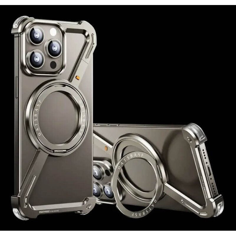 Phone Case Supplier - OEM Aluminum Frameless Bumper with Kickstand Magnetic Stand