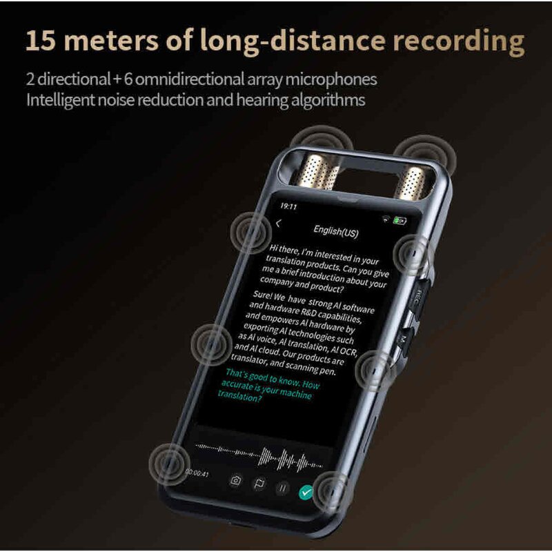 Smart Audio Recorder Supplier - OEM M5 15 Meters Long Distance Digital Recorder for Business Meetings Android