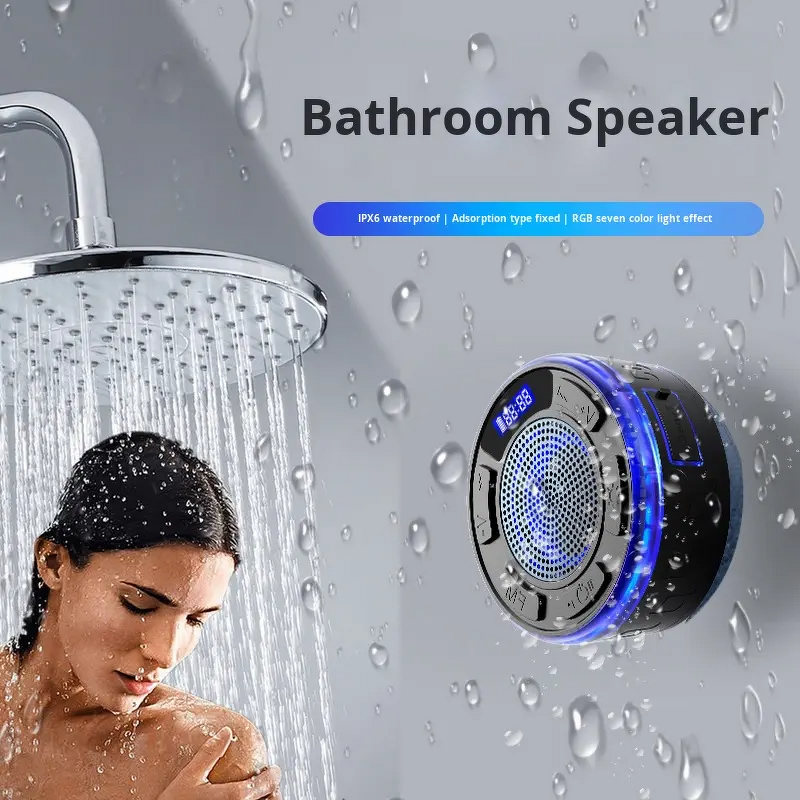 Bathroom Wireless Speaker Manufacturer - OEM Level 6 Waterproof with Alarm Clock FM RGM Ambient Light