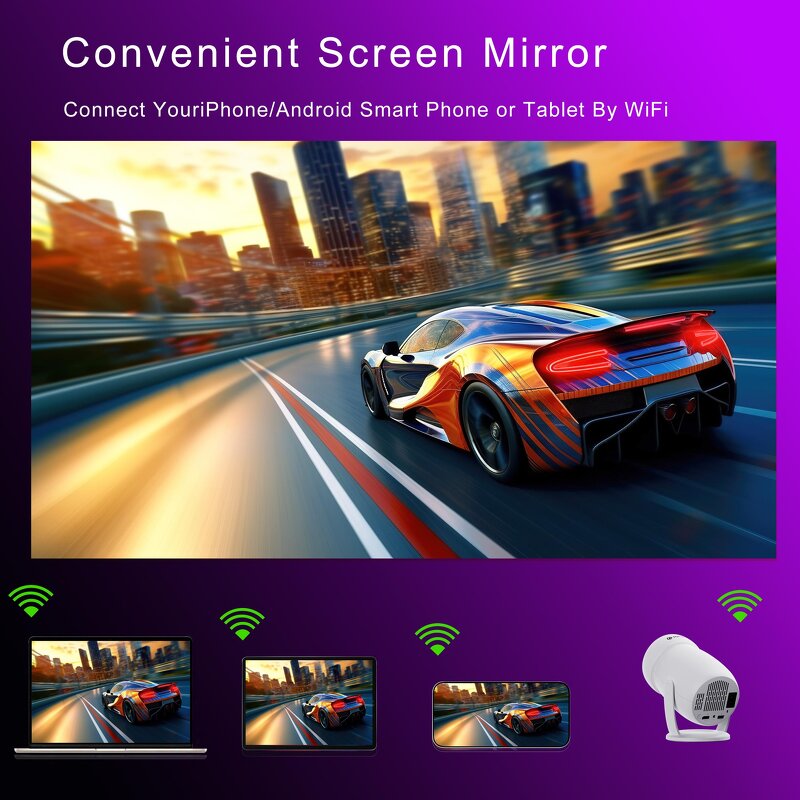 Smart Portable Projector Factory - OEM 2024 Y400 Android 12.0 with 300 ANSI System HD 4K Wifi6