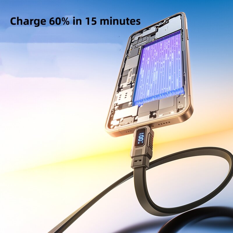 LED Digital Display Cable Factory - OEM 66W 27W Zinc Alloy Metal Mecha Style USB Type-C