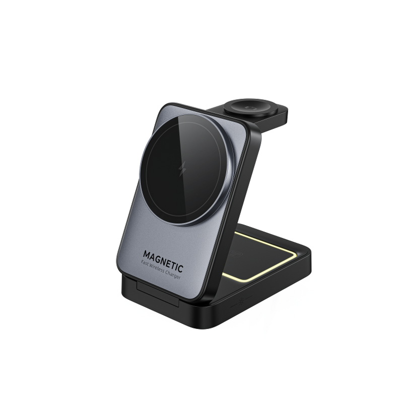 Foldable Wireless Charger Factory - OEM 2024 New 15W 3-in-1 Phone Stand Fast PD QC3.0 Portable