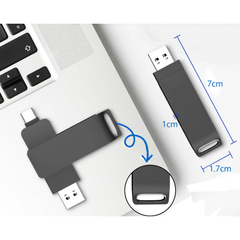 Type-C Flash Drive Supplier - OEM New Arrival 3.0 Metal C OTG with Customized Engraved Logo 16GB 128GB