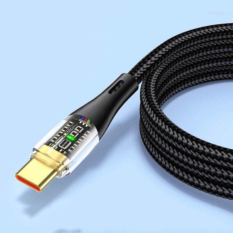 Super Fast Charging Cable Factory - OEM 120W Transparent Shell Braided USB for Huawei 6A PD