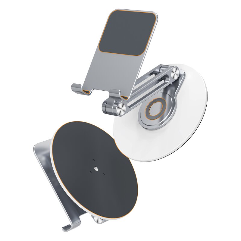 Desktop Phone Stand Factory - OEM Customizable New Design Aluminum Alloy Folding 360 Degree Rotating