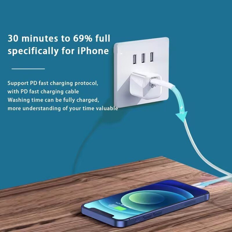 Fast Charger Supplier - OEM Customized 30W PD30W Small Ice Cube for Apple with QC3.0