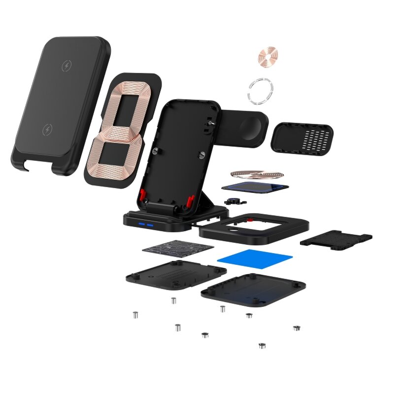 Wireless Charging Stand Supplier - OEM 2024 New Desktop 3-in-1 Foldable Magnetic 15 Watt Fast
