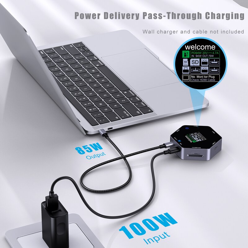 Intelligent Display USB Hub Factory - OEM 8 in 1 Extender Hubs Data Docking Station for Macbook Lenovo