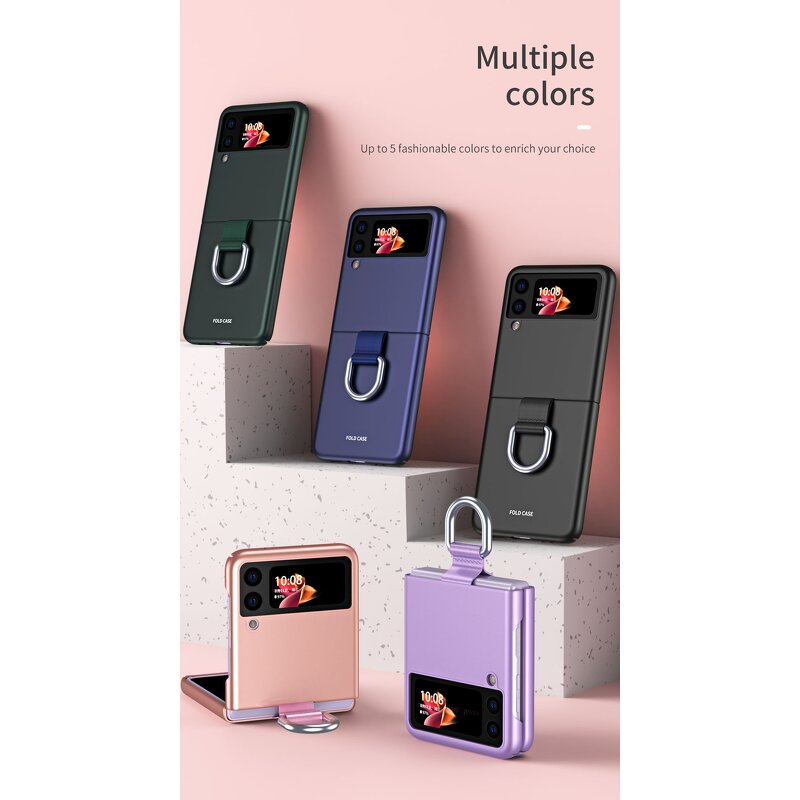 Phone Case Manufacturer - OEM PC Finger Ring Folding for Samsung Galaxy Z Flip