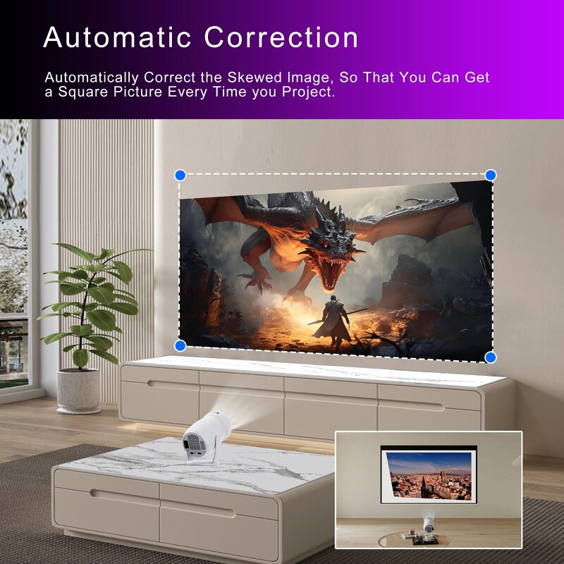 Smart Portable Projector Factory - OEM 2024 Y400 Android 12.0 with 300 ANSI System HD 4K Wifi6