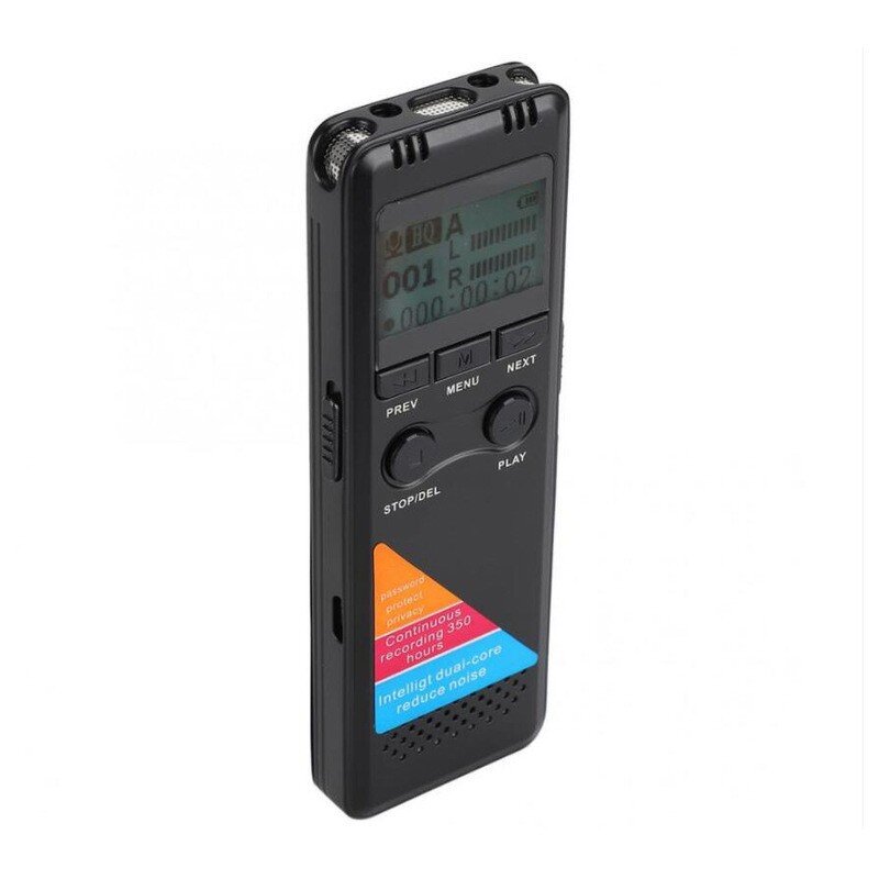 High Recording Digital Recorder Factory - OEM 8GB 1536KBPS Activated Mic Speaker WAV Format Metal