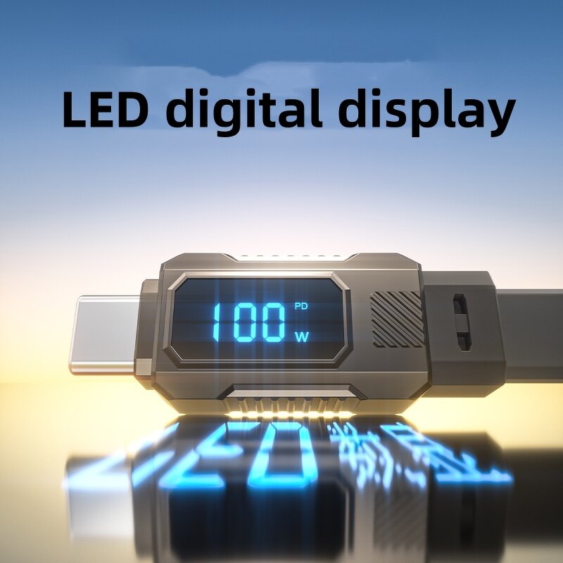 LED Digital Display Cable Factory - OEM 66W 27W Zinc Alloy Metal Mecha Style USB Type-C