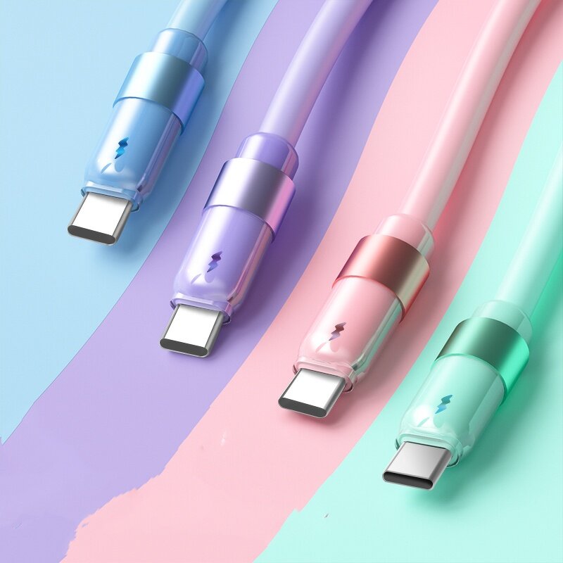 Type-C Cable Supplier - OEM 100W Single for iPhone Colorful Liquid Capsule 6A Fast-Charging