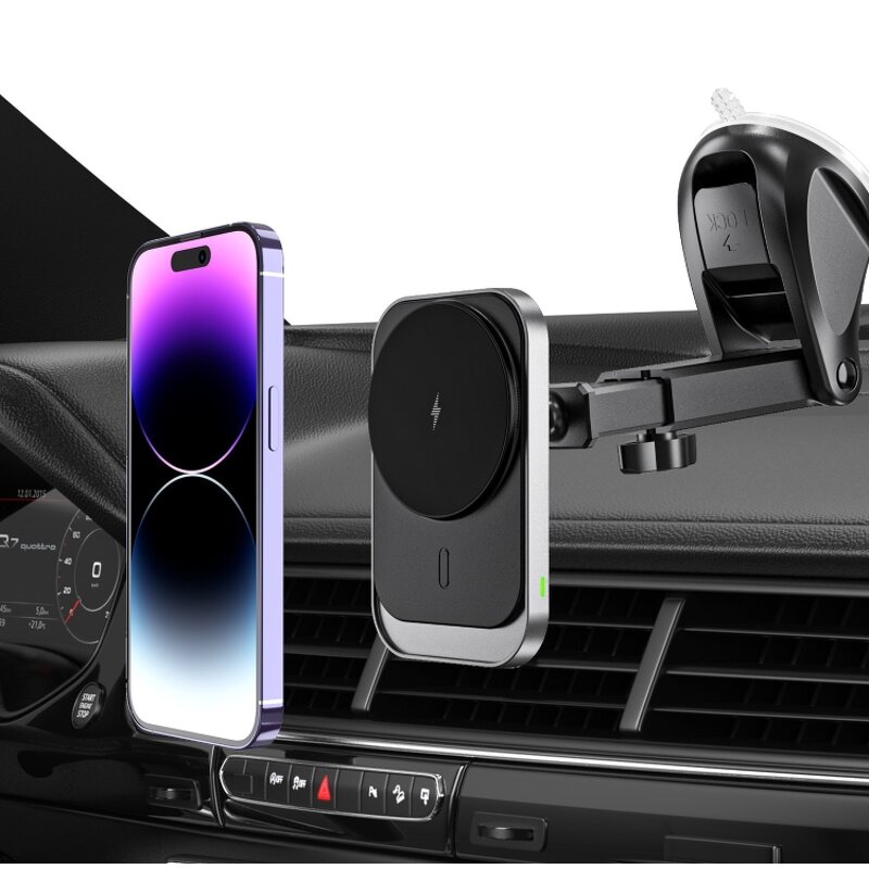Auto Wireless Charger Supplier - OEM Newest 15W Fast Magnetic QC3.0 PD ABS Car Phone Holder