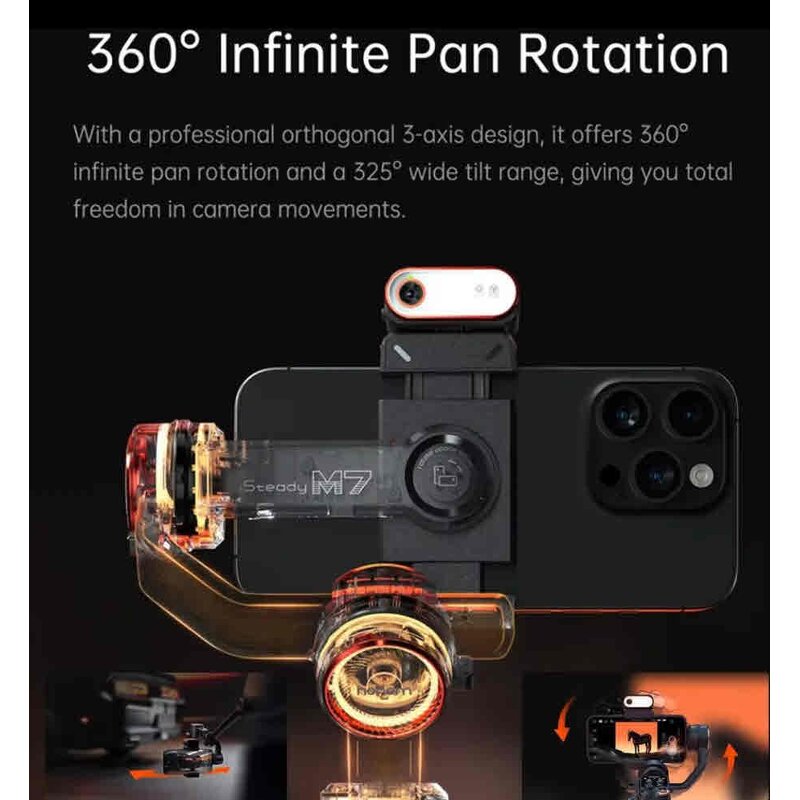 Selfie Stick Factory - OEM M7 for Phones 3-Axis Anti-Shake with Ai Face Tracking Extendable Vlog