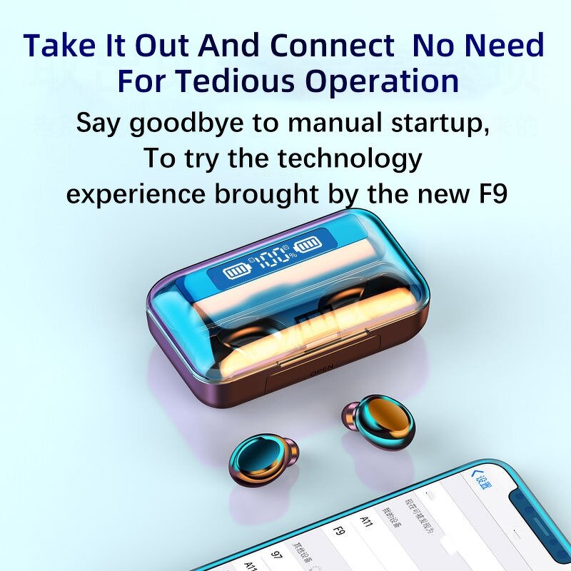 TWS Headset Supplier - OEM F9-5C V5.0 Waterproof 9D Stereo Gaming Mini with BT 5.3