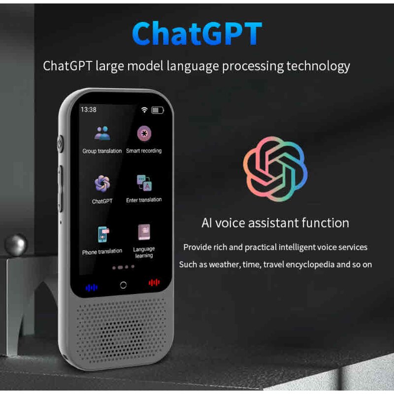 AI Language Translator Device Factory - OEM Smart AI S80 Pro Portable Color WiFi Android 138 Languages
