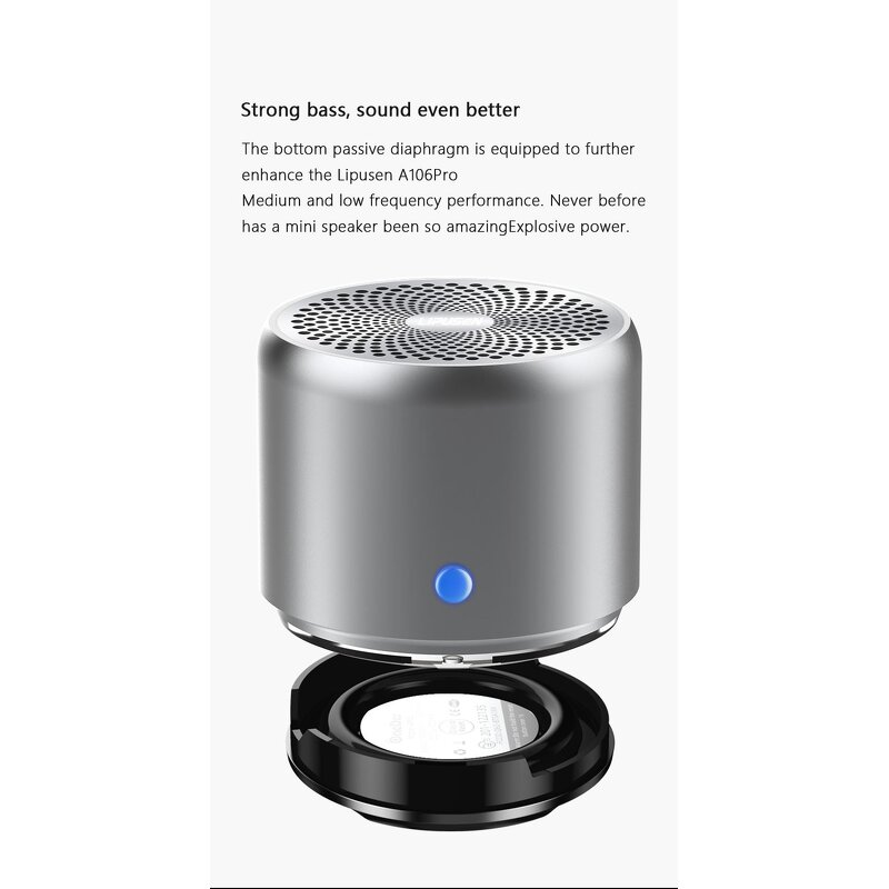 BT Speaker Manufacturer - OEM A106pro Mini Portable with Custom Bass Radiator for Home
