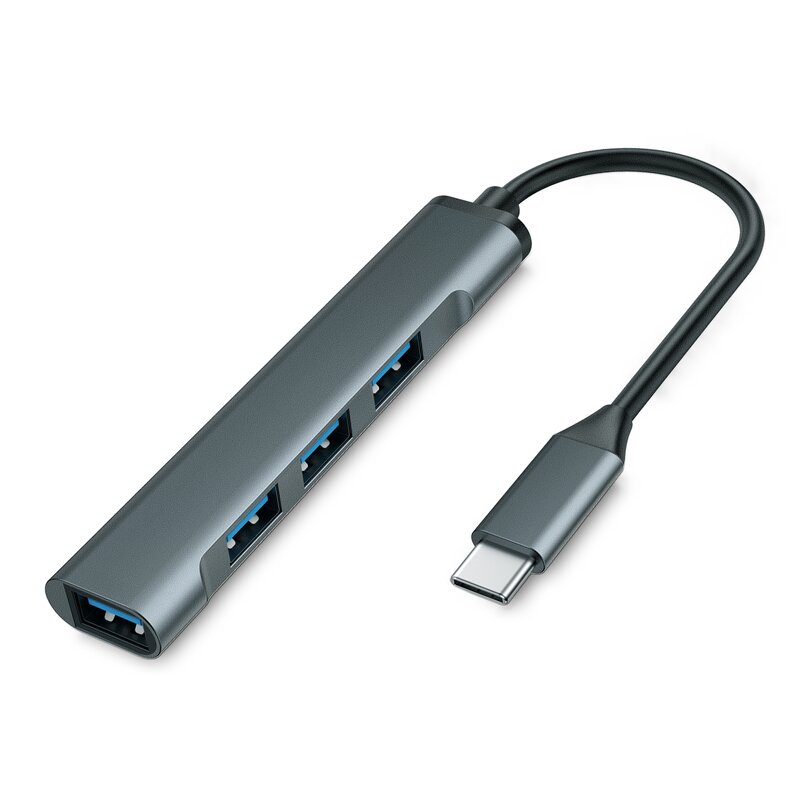 USB Hub Manufacturer - OEM Aluminum Alloy 4 in 1 3.0 2.0 Splitter 4 Ports Docking Station for Laptop