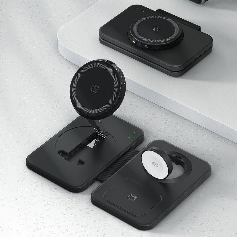 3-in-1 Wireless Charger Supplier - OEM 2024 Latest 15W Foldable Fast Magnetic PD for iPhone