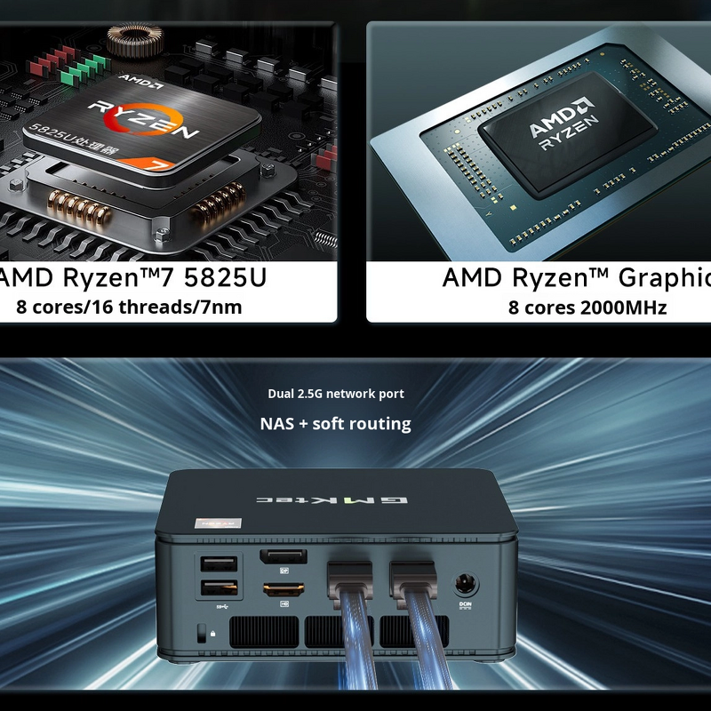 High-Performance Mini Desktop PC Supplier - OEM M5plus Gaming DIY Quad Core 8GB GDDR4 AMD Chipset SSD