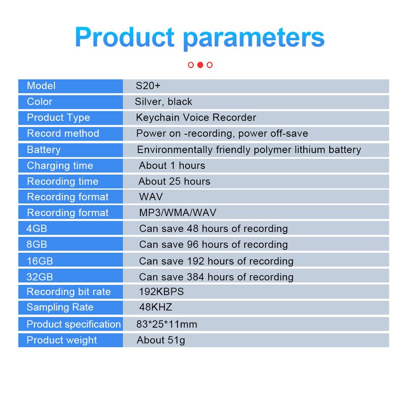 Portable Audio Recorder Pen Supplier - OEM Hidden Keychain Voice Activated Continuous Recording WAV Metal USB