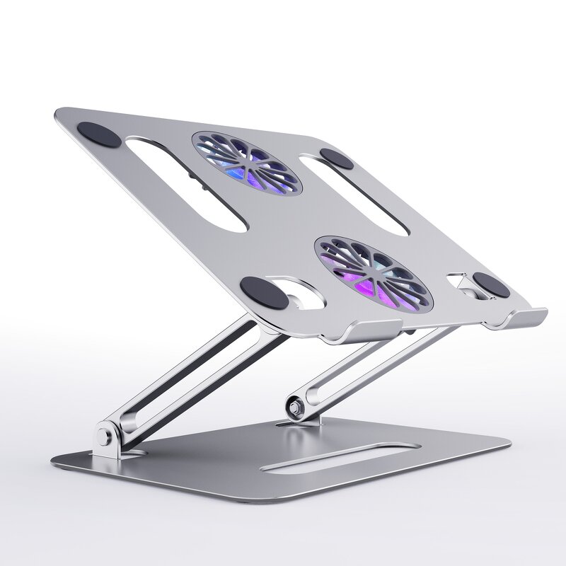 Adjustable Laptop Stand Factory - OEM Desktop Aluminum with Cooling Fan Foldable Minimalist Design
