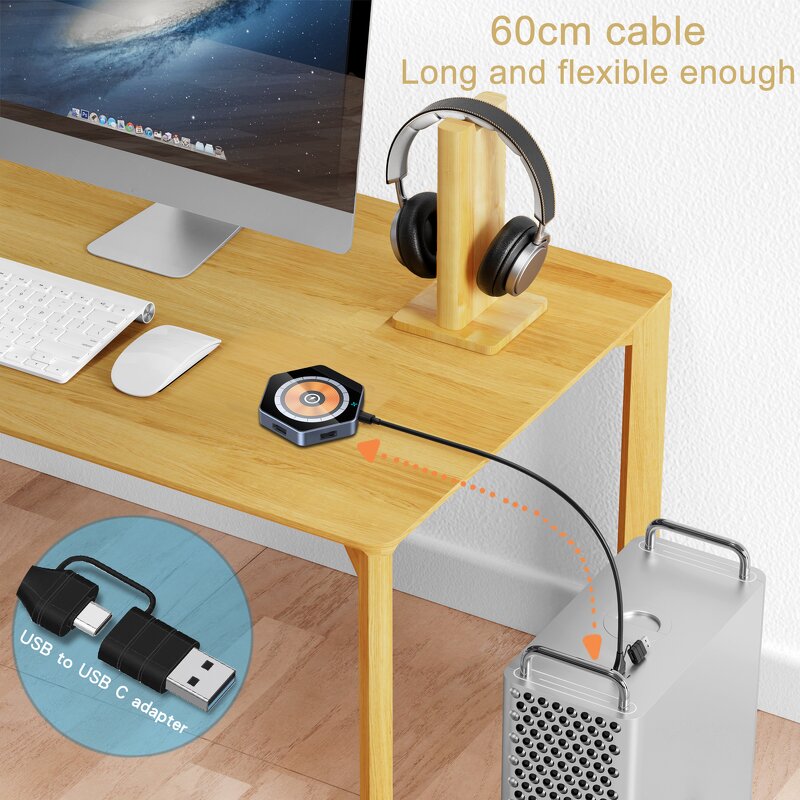 USB Hub Docking Station Supplier - OEM 15w 6-in-1 Accurate Positioning Charging Stand Usb3.0 Sd/tf Reader