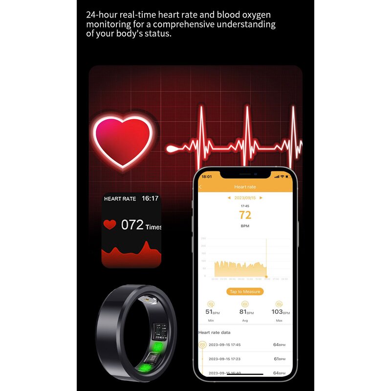 Smart Ring Factory - OEM C3 IQ Charging With Cable Depth Waterproof High-preformance