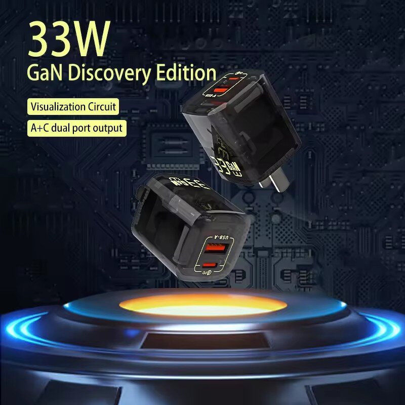 Gallium Nitride Charger Manufacturer - OEM E-commerce Hot Sale Transparent PD33W for Iphone Android