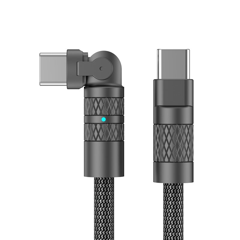 Super Fast Charging Cable Manufacturer - OEM 60W 180 Degree Rotating Nylon Zinc Alloy Type-C