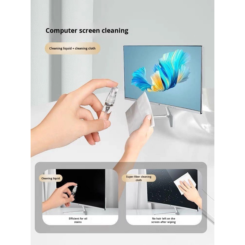 Multifunctional PVC Cleaning Kit Supplier - OEM 7-in-1 Hand Design for Airpods Pro Screen Laptop Phone