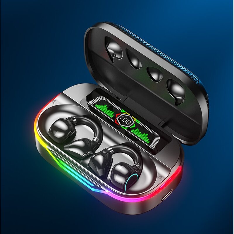 Earphone Factory - OEM 2024 New DX-15 Ear-clip TWS RGB Light Gaming with Power Bank