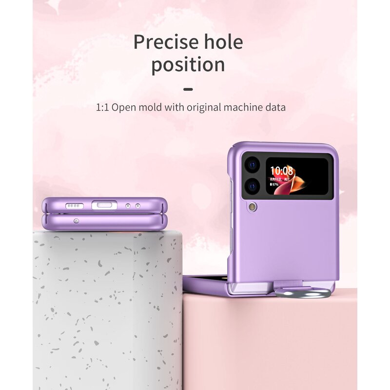 Phone Case Manufacturer - OEM PC Finger Ring Folding for Samsung Galaxy Z Flip