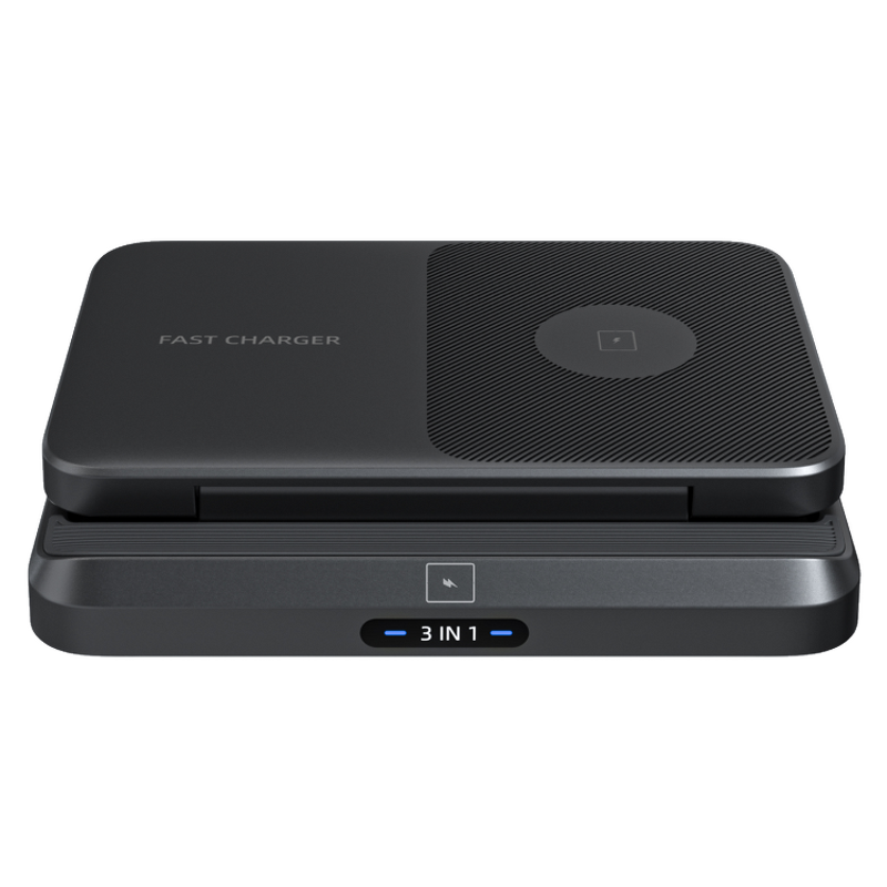 Wireless Charger Factory - OEM 2024 New 3-in-1 Induction 15w Dual Coil Foldable for Phones