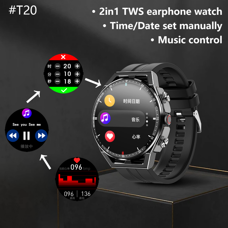Smartwatch Manufacturer - OEM T20 Music Health Monitoring Pedometer Heart Rate Sports