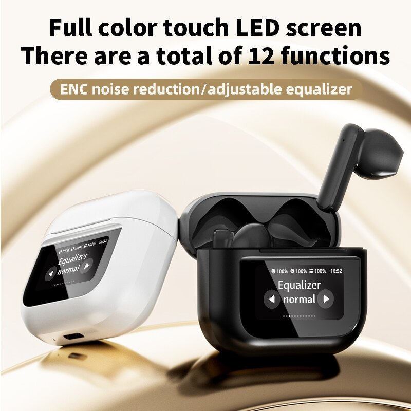 TWS Earbuds Supplier - OEM YX28 Mini Sports Digital Display ANC Full Color Touch Screen