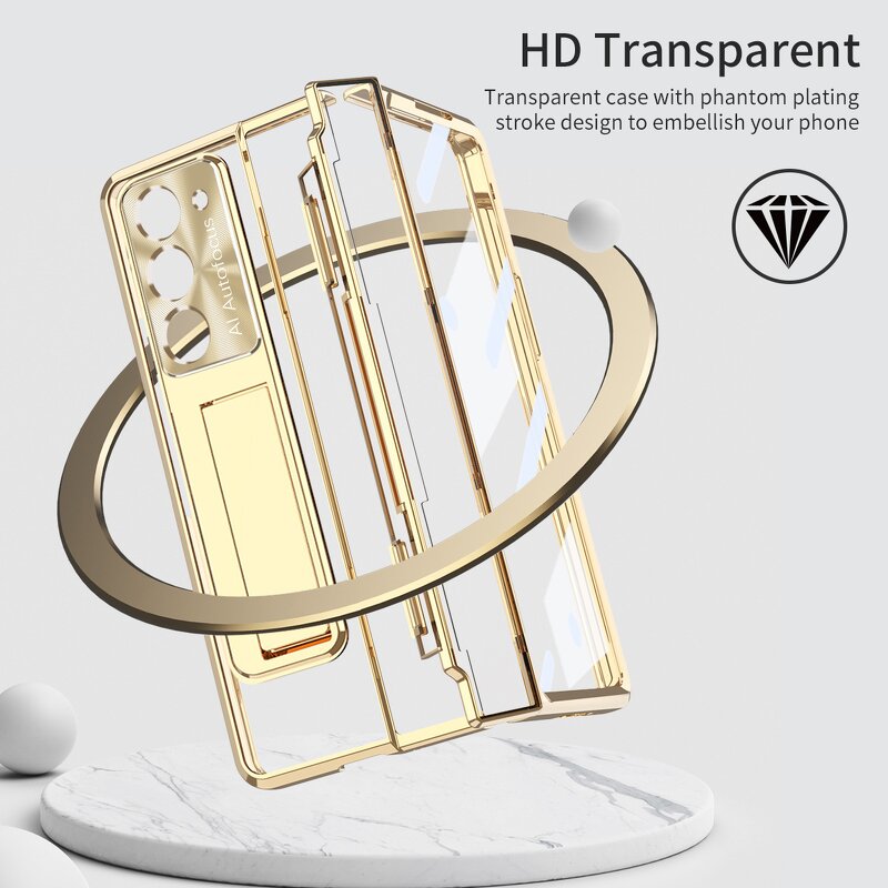 Phone Cases Supplier - OEM Magnetic Folding with Screen Protector Pen Slot for Samsung