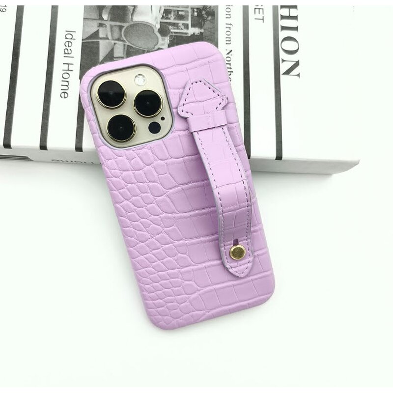 Phone Cover Manufacturer - OEM Luxury Leather with Hand Strap for iPhone