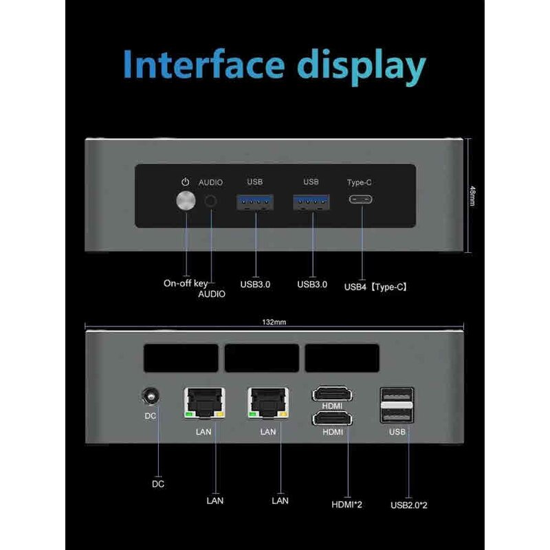 AMD Ryzen Mini Desktop PC Factory - OEM Ryzen 7 8845HS 32GB DDR5 RAM 1TB M.2 PCIe 4.0 SSD 4K WIFI6