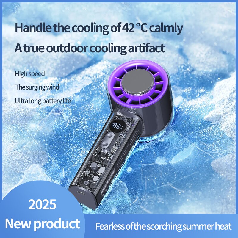 Portable USB Fan Manufacturer - OEM 3000mAh Battery Air Cooling Handheld Mini Digital Display Desktop